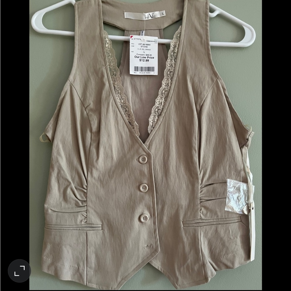 NEW beige crop vest